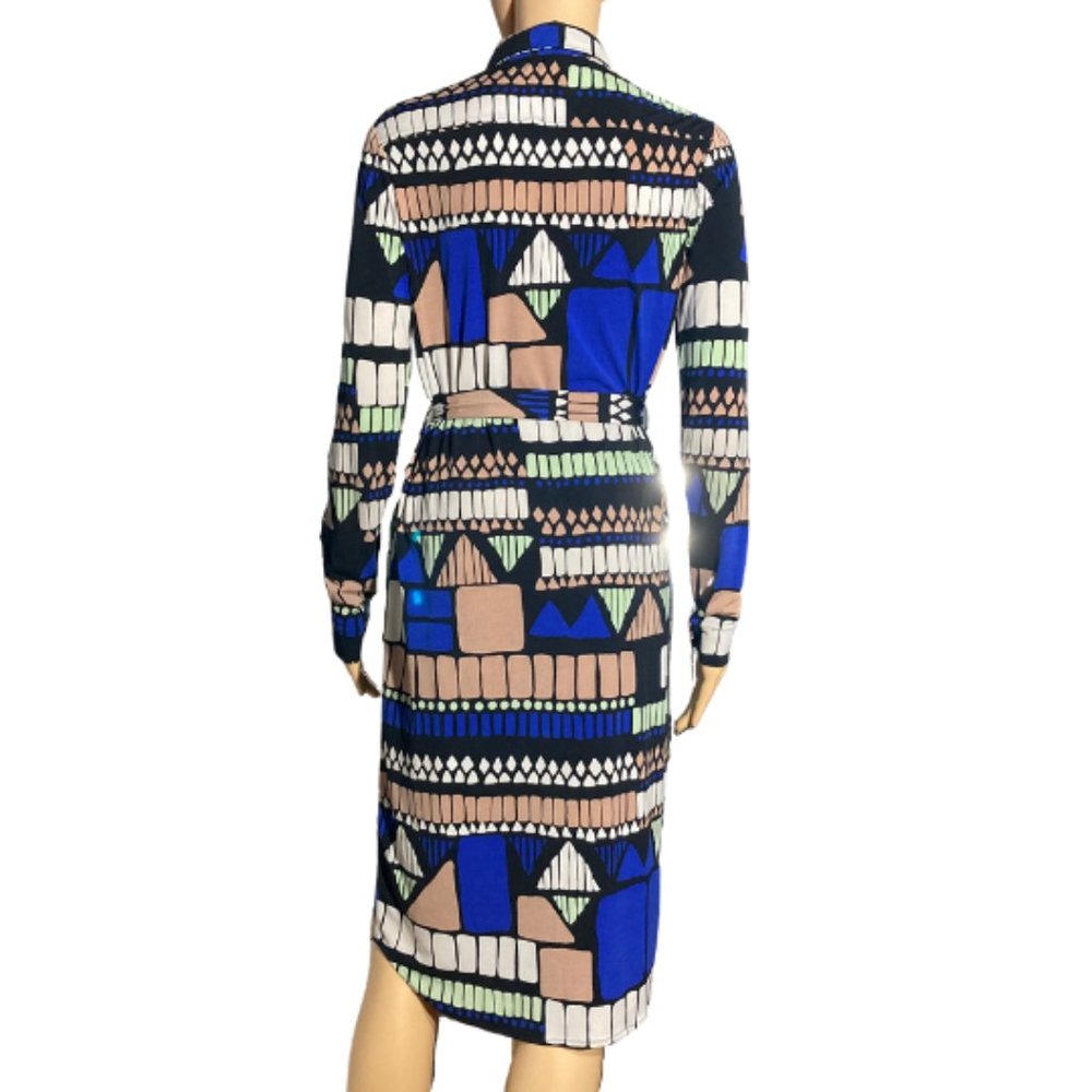 Tibi Multicolored Button Down Long Sleeve Dress- S - image 3